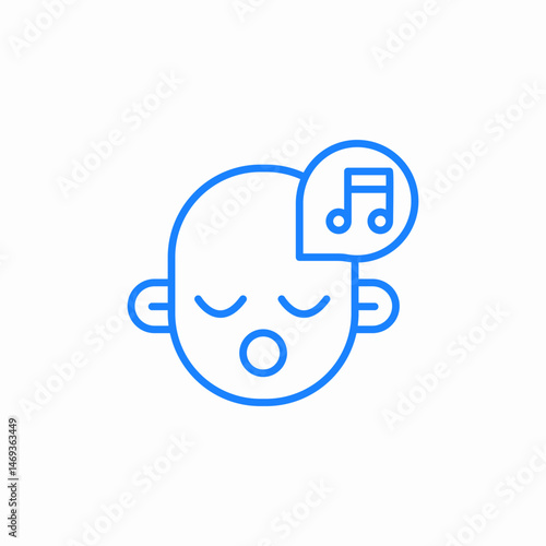 sleeping baby thinking about music icon sign vector