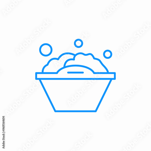 soapy washing basin icon sign vector