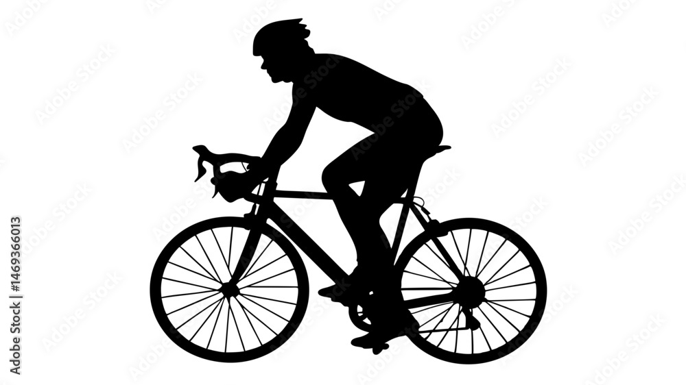 Fototapeta premium cycling man silhouette