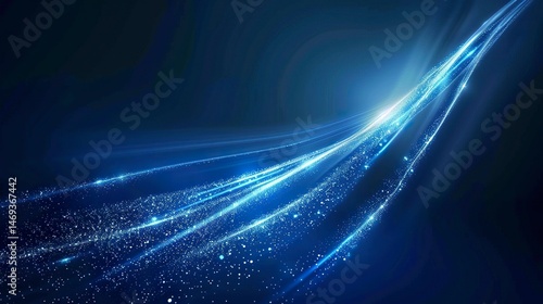 A stylish blue background with glowing diagonal lines and smooth gradient layers, leaving an uncluttered area for text. Modern vector style.  