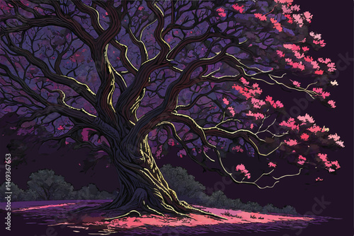 97 a tree of life, intricate branches, blooming with colorful flowers, flourishing brain, surreal, digital art, fantasy, 4k, highly detailed, cinematic lighting, dramatic, awe-inspiring