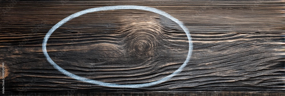 Soft Chalk Outline on Rustic Wood Surface Creates a Striking Contrast in a Farm Setting Generative AI
