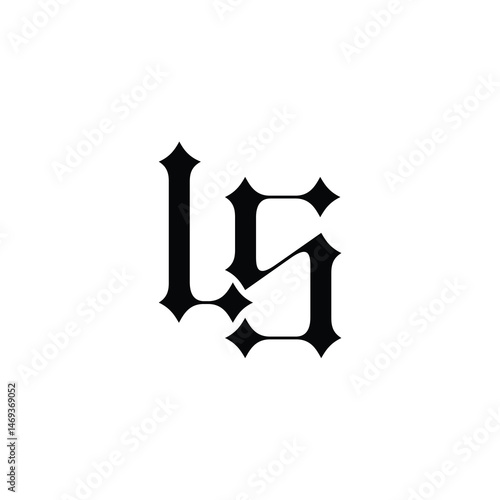 LS monogram logo design letter text name symbol monochrome logotype alphabet character simple logo