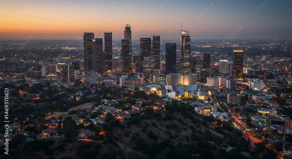Fototapeta premium City Skyline at Sunset