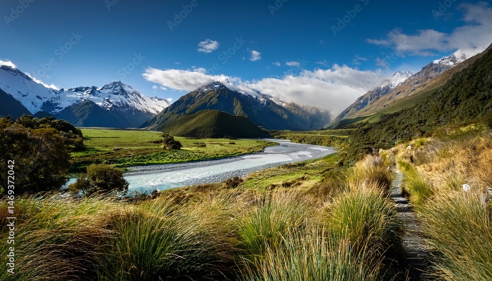 Fototapeta premium view of the mountains