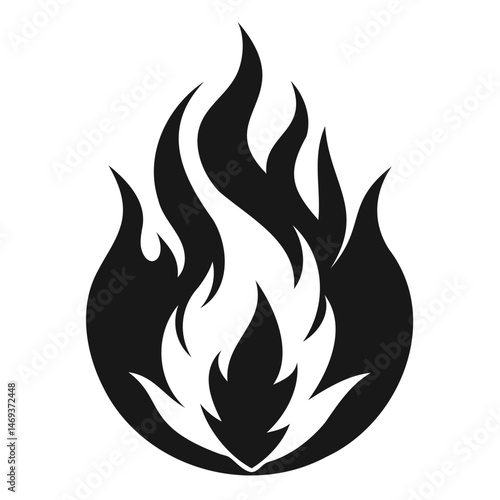 Black silhouette fire flames vector illustration for web and print isolated on a transparent background