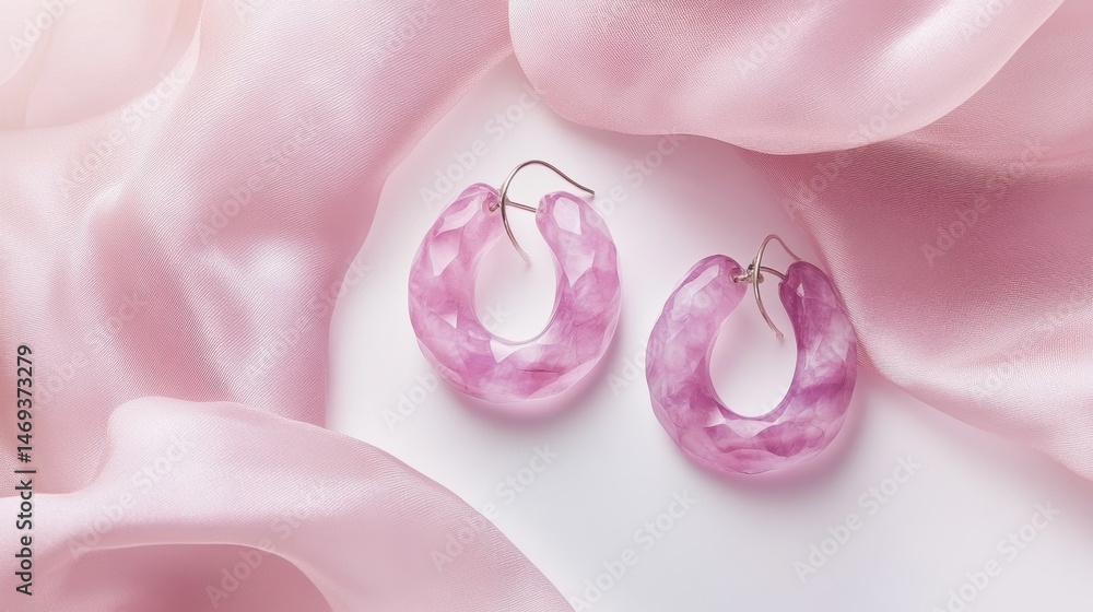 Thick marble pattern resin earrings displayed neatly on a smooth gradient white background, photographed with sleek modern product style Thick marble pattern resin earrings displayed neatly on a smooth gradient white background, photographed with sleek modern product style