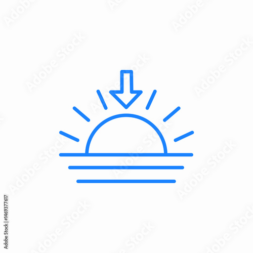sunset sun icon sign vector