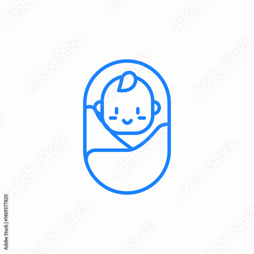 swaddled baby icon sign vector