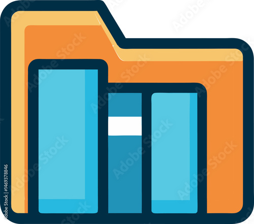 Clean 3D vector-style folder icon with vivid flat coloring, minimalist forms, and high-contrast highlights for standout clarity.