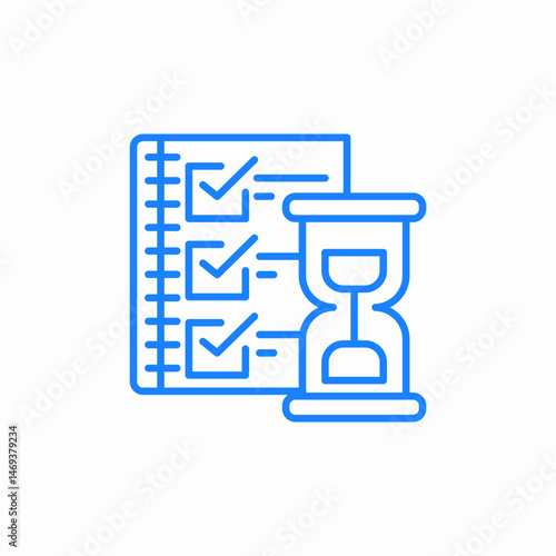 to-do list and sand hourglass icon sign vector
