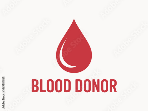 Realistic blood drop symbol for blood donor concept graphic