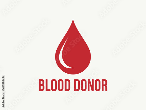 Realistic blood drop symbol for blood donor concept graphic