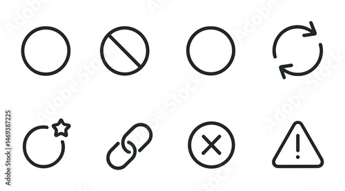 Web and ui outline icons set – linear, minimal, digital and app interface symbols