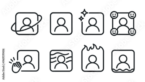 Social media profile icons for online interaction and communication