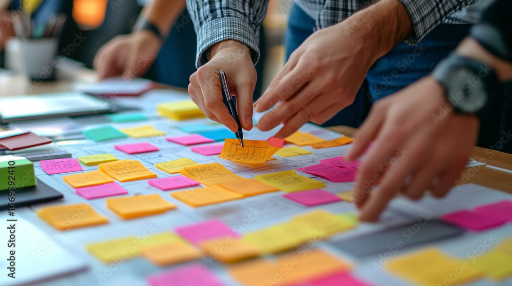 Fototapeta premium Business plan with technology integration strategy, Business plan, techforward planning