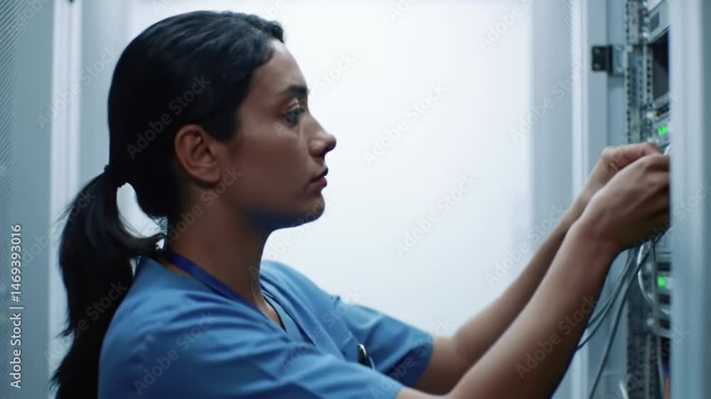 In a hospital environment, a healthcare worker arranges medical supplies, demonstrating attention to detail and commitment to organization during daytime hours. In a hospital environment, a healthcare worker arranges medical supplies, demonstrating attention to detail and commitment to organization during daytime hours.