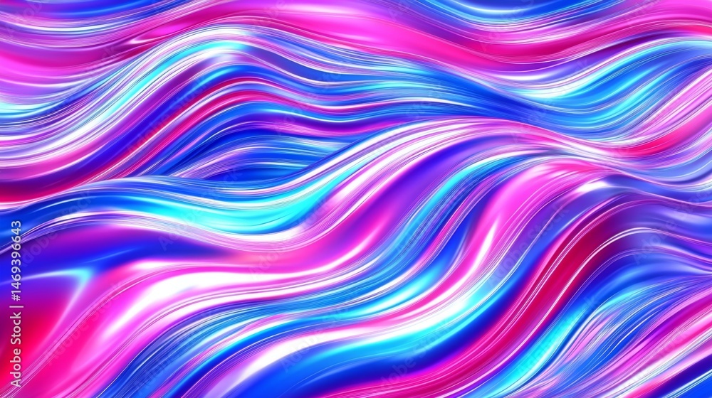 Obraz premium Experience the fluidity of holographic molten plastic in this vibrant design.
