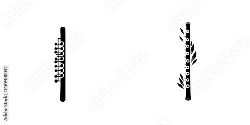 Vector illustration of two distinct flute designs showcasing creativity and elegance in musical art