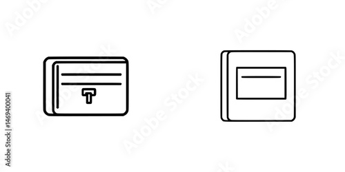 Vector illustration icons representing a secure wallet and a simple wallet design suitable for financial applications and digital transactions