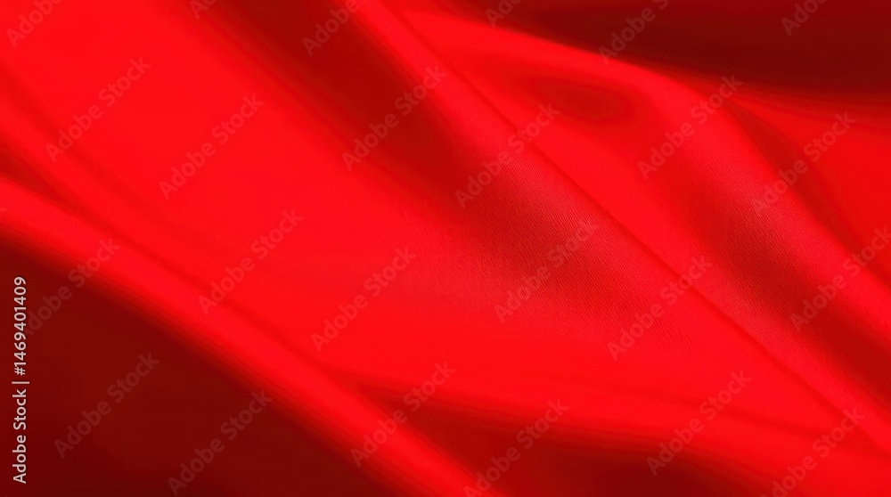 Rich red fabric with smooth, flowing folds and subtle sheen Rich red fabric with smooth, flowing folds and subtle sheen
