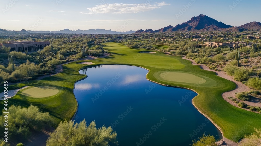 Fototapeta premium Desert Golf Course Aerial View