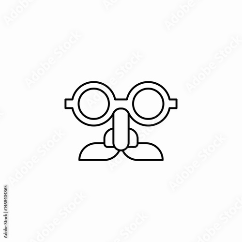 nose glasses mustache icon sign vector