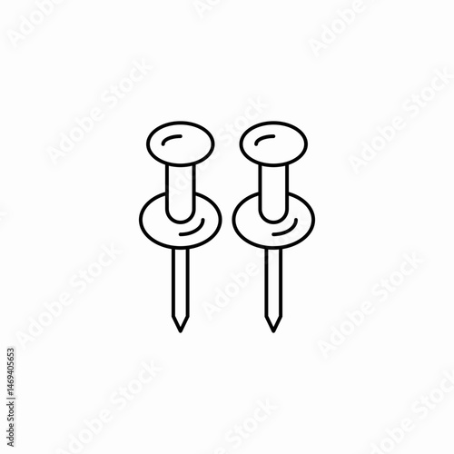 paper pins icon sign vector