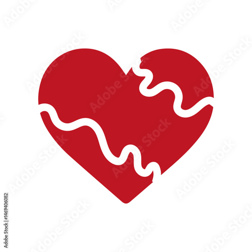 Hearts icons set Symbols of love and heartbreak