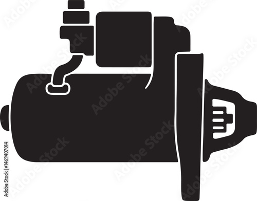 starter motor silhouette icon design vector art illustration