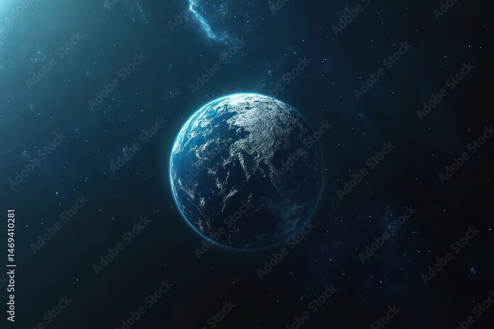 Obraz premium Earth in space starry night