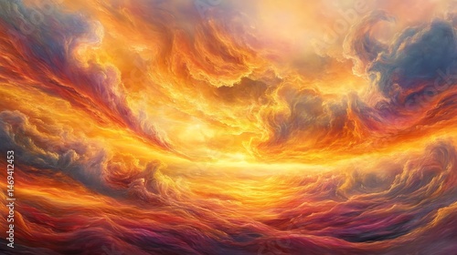 Wallpaper Mural Fiery Sunset Cloudscape Fantasy. Torontodigital.ca