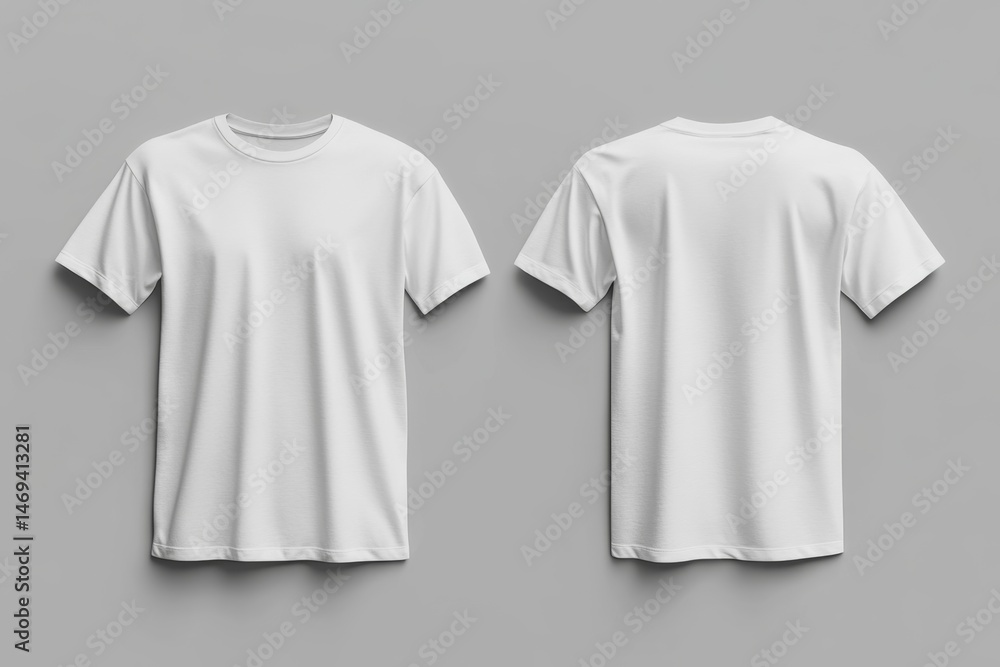 Blank white t-shirt mockup, front and back views (3) Blank white t-shirt mockup, front and back views (3)