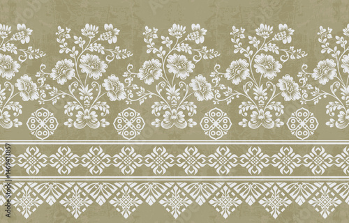 Ethnic Motifs Ikat floral paisley embroidery floral. ikat Saree Sarong oriental pattern traditional.Ikat embroidery style abstract embroidery design for texture,fabric,clothing,wrapping,decoration