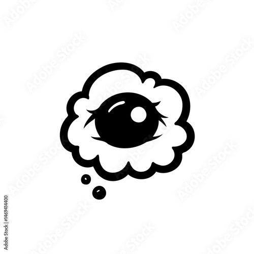 Visionary thought bubble icon: Representing imagination and introspection seamlessly