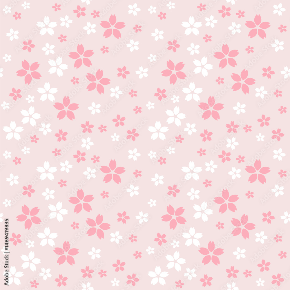 Seamless Sakura Cherry Blossom Flat Design Pattern for Wallpaper Seamless Sakura Cherry Blossom Flat Design Pattern for Wallpaper