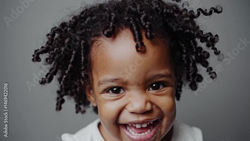 Joyful expression series: child's playful smiles and laughter progression