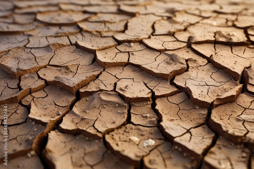Ultra-Detailed Macro Texture of Cracked Desert Earth