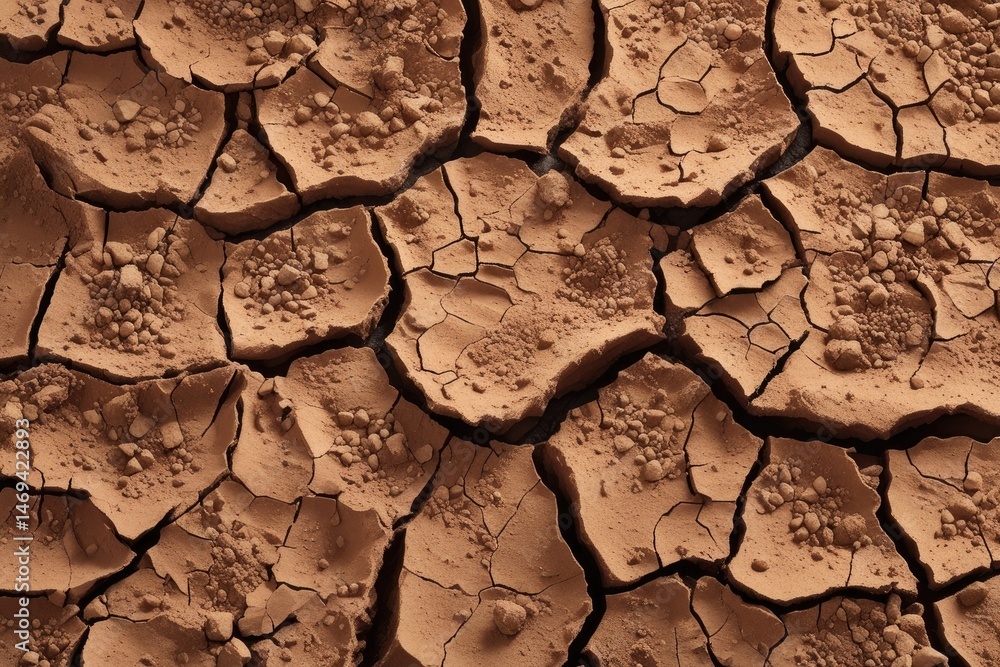 Cracked Desert Earth with Rich Earthy Tones in Macro Detail