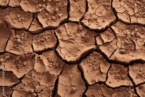 Obraz na płótnie Cracked Desert Earth with Rich Earthy Tones in Macro Detail w salonie