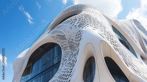 Innovative architecture featuring a modern building with an organic design