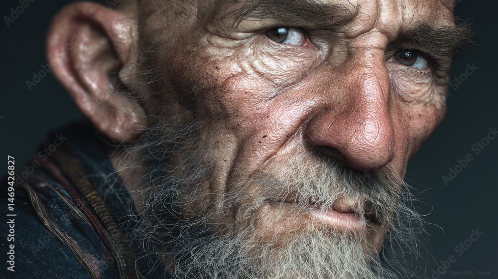 Captivating portrait of an elderly man with wrinkles studio realistic art dramatic lighting close-up Captivating portrait of an elderly man with wrinkles studio realistic art dramatic lighting close-up