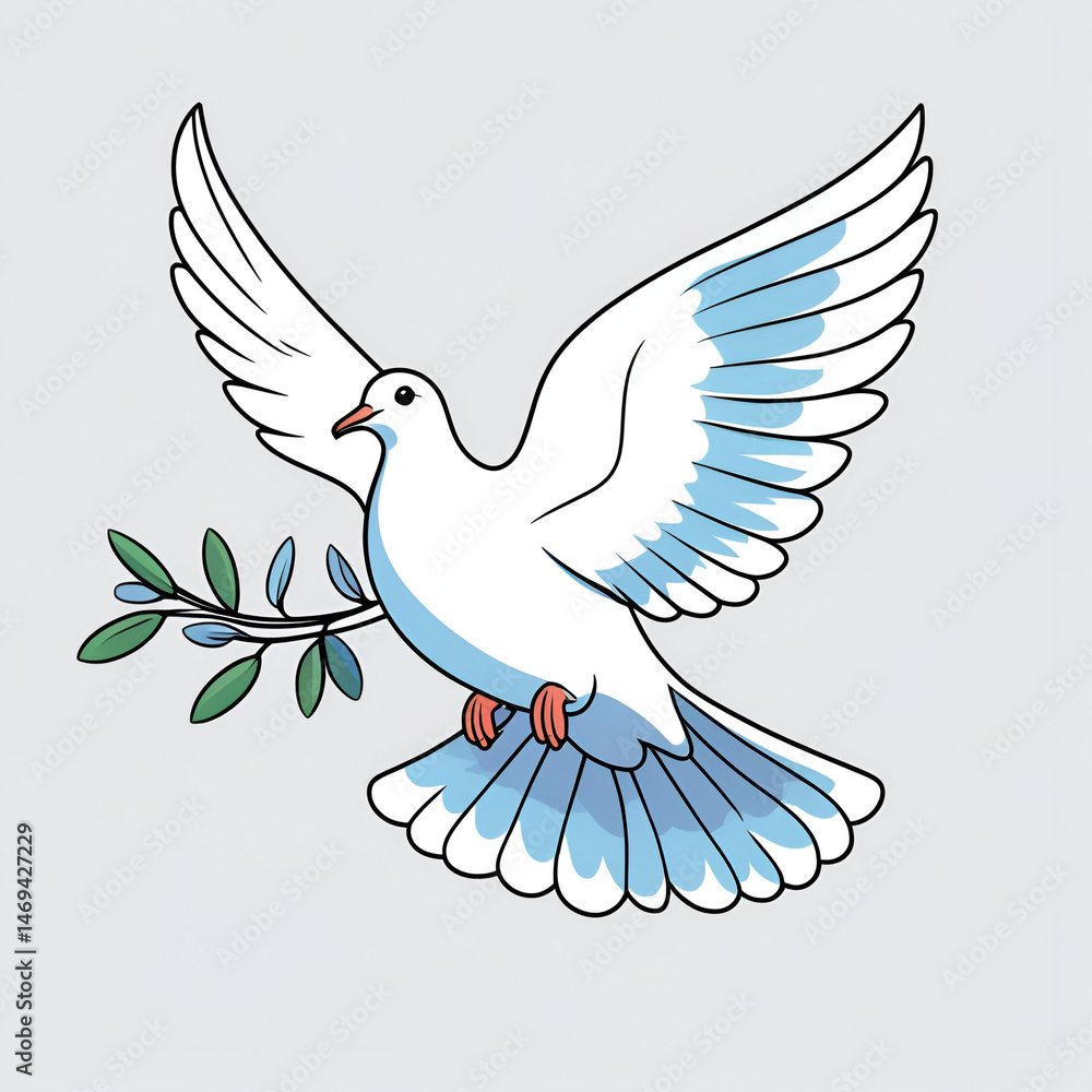 Obraz premium dove of peace Symbol of peace white copy space background