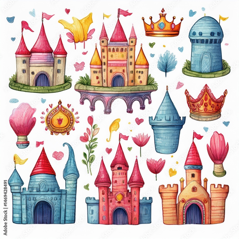 vector illustration of castle