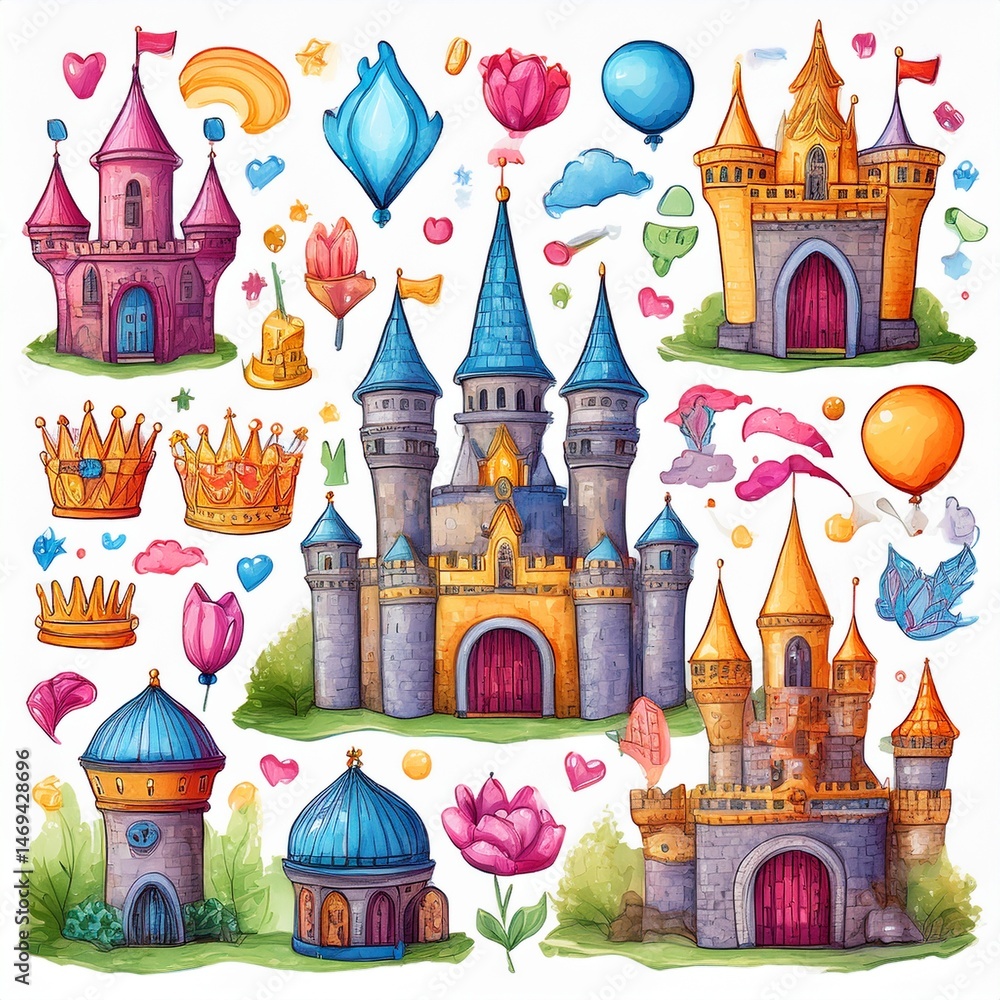 vector illustration of castle