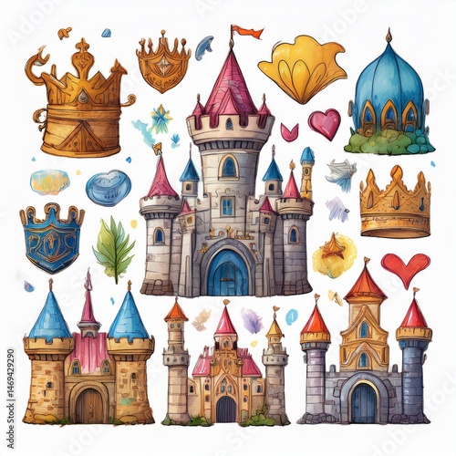 Obraz na płótnie vector illustration of castle w salonie
