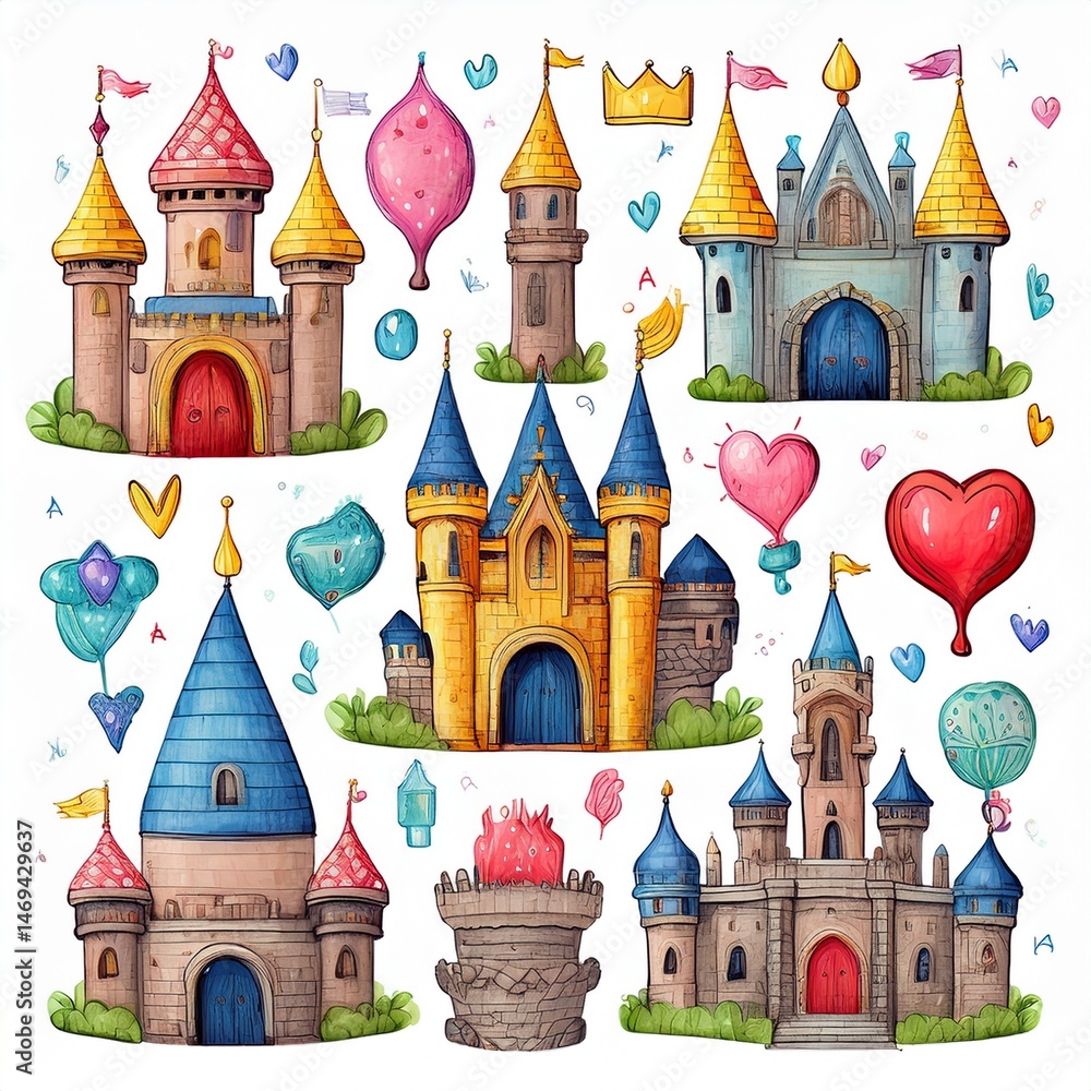 vector illustration of castle