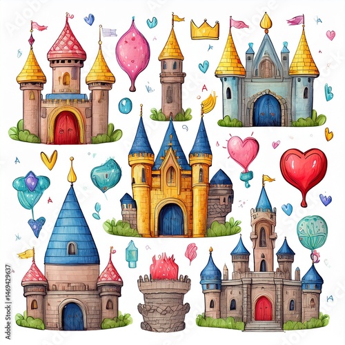 vector illustration of castle