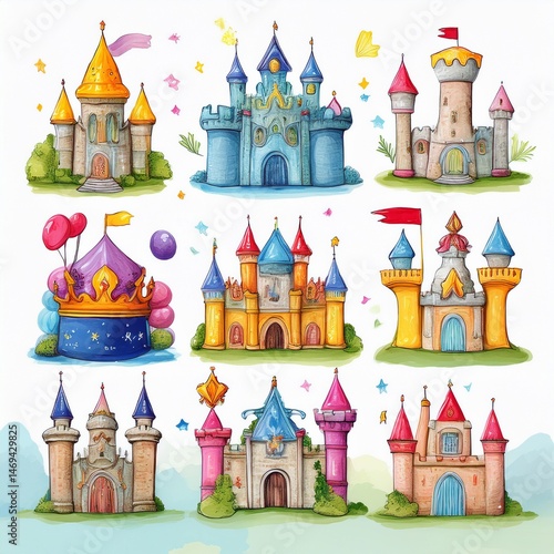 Obraz na płótnie vector illustration of castle w salonie