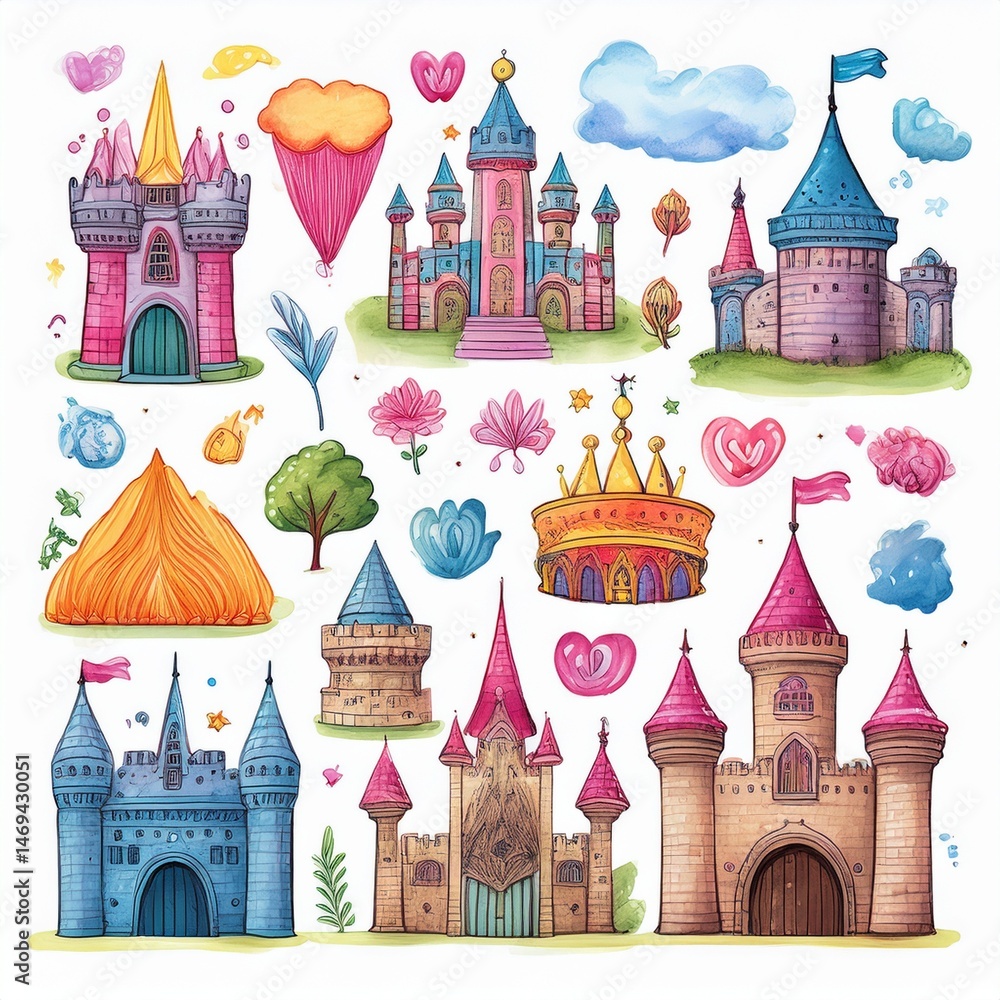 vector illustration of castle